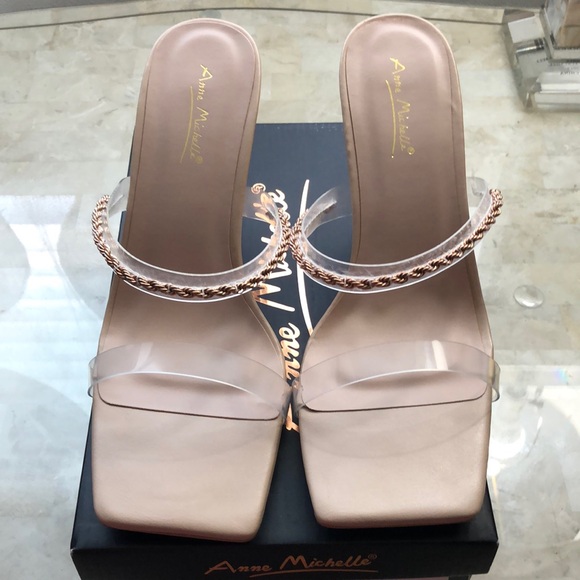 Anne Michelle | Lucite Chain Heel Sandal NWT - Picture 2 of 10